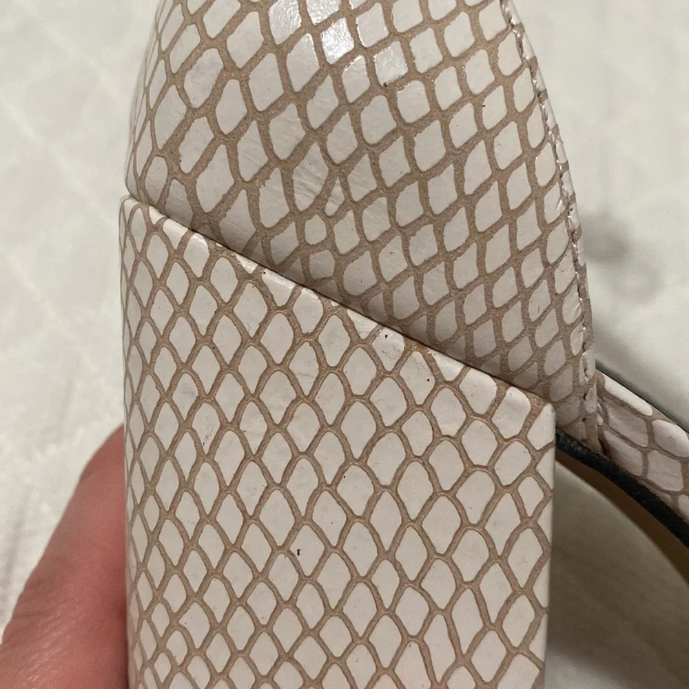 Chelsea & Violet 4inch Rattleskin cream heels - Picture 2 of 4
